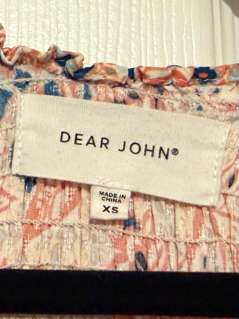 Dear John Cream and Blue Floral Print Dress - Picture 4 of 4